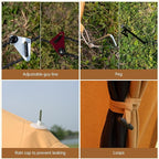 Cotton Canvas Bell Tent with Stove Jack, Roomy Yurt for Family Glamping Camping, 4 Season Tent with Zipped Removable Floor
