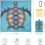 Beach Blanket Waterproof Sandproof Beach Mat 79" X 83"/10'x9'for 2-8 Adults Quick Drying Outdoor Picnic Mat Beach Accessories for Travel, Camping, Hiking
