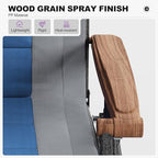 PURPLE LEAF Oversized Outdoor Reclining Chair Patio Zero Gravity Chaise Lounge Folding Chair with Quilted Cushion Adjustable Headrest for Lawn Camping Beach Pool Grey and Navy Blue