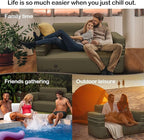 Inflatable Couch Multifunctional Durable Inflatable Sofa with Built in Pump Inflatable Furniture Portable Blow Up Couch for Camping Backyard Outdoor Glamping Inflatable Chair Movie Loveseat | Auto Cordless Pump, Easy inflation, Puncture Resistant, Port...