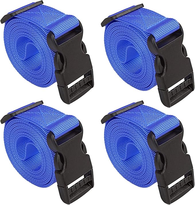 Premium Utility Straps with Quick Release Buckle Adjustable Short Nylon Tie Down Straps for Backpack Tactical Lashings Camping Gear Sleeping Bag Mattress Conveyor Belt Luggage
