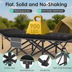 Suteck Camping Cot, 32In XXL Folding Camping Cot Heavy Duty Sleeping Bed for Adults 1200D Double Layer Oxford Cots for Camping W/Pilllow Mattress Carry Bag for Home Office Nap Beach Travel, 900LBS