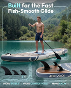 10'6''x33''Inflatable Stand Up Paddle Board, 400lbs Extra Wide Stand Up Paddleboard with Kayak Seat, Anti-Slip EVA Deck Premium SUP Accessories Kit, Non-Slip Stable Deck Boat for Yoga Fishing Surf