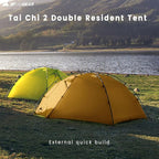 3FULGEAR Tai Chi 2 Ultralight Tent, Bivvy Ground Tent for 2 Person Rainproof Windproof 3/4 Camping Tents Season for Outdoor, Camping, Trekking, Kayaking, Climbing, Hiking, Fishing, Hunting