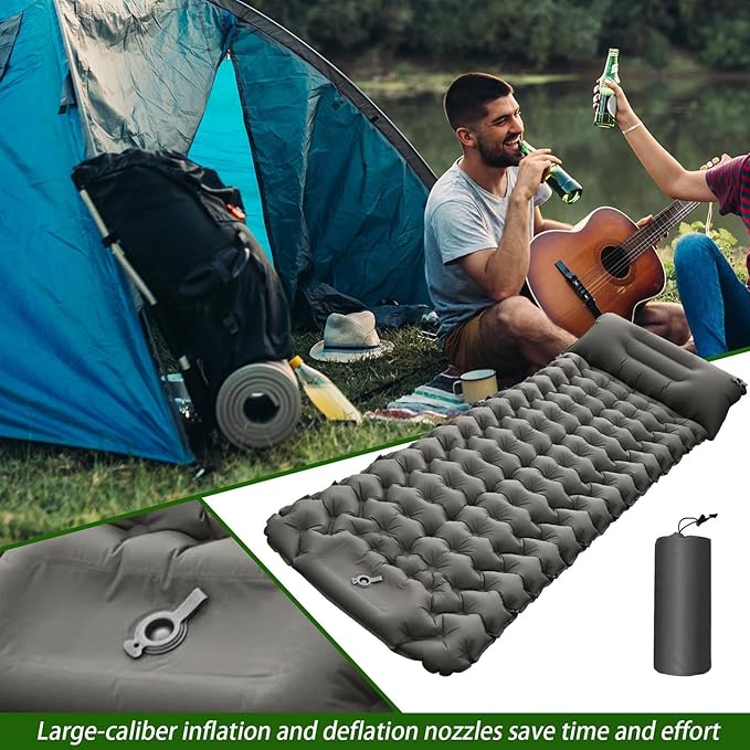 Inflatable Sleeping Mat - Compact Blow Up Portable Airbed Mattress - Lightweight Backpacking Sleep Mat,for Outdoor Travel Backpacking Hiking Tent Car Truck SUV Women Men