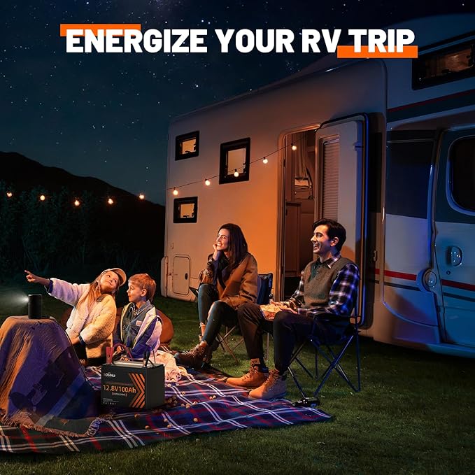 12V 100Ah BCI Group 24 LiFePO4 Battery, Built in 100A BMS, Max. 15000 Deep Cycle Lithium Rechargeable Battery for RV, Trolling Motor, Camping, Marine, Solar, Home Energy Storage