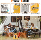 2 in 1 Propane Heater & Stove, 13000 BTU Portable Propane Heater with Handle, Outdoor Heater Gas Stove for Patio, Camping, Tent, Ice Fishing, Garage