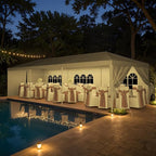Flamaker 10'x30' Heavy Duty Waterproof Party Tent – Large Outdoor Gazebo with Removable Sidewalls & 2 Doors for Weddings, Markets & Gatherings (White)