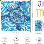 Beach Blanket Waterproof Sandproof Beach Mat 79" X 83"/10'x9'for 2-8 Adults Quick Drying Outdoor Picnic Mat Beach Accessories for Travel, Camping, Hiking