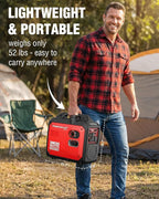 PowerSmart 3800W Portable Inverter Generator, 59dB Super Quiet Gas Powered, 143cc 4-Stroke OHV, Parallel Ready, EPA Compliant for RV Camping, Tailgating and Home Emergency Backup