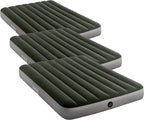 Intex 64778E Dura-Beam Standard Prestige Air Mattress: Fiber-Tech – Full Size – Hand-Held Battery Pump-– 10in Bed Height-– 600lb Weight Capacity,(Pack of 3)