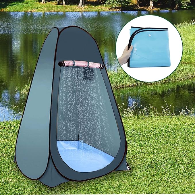 39.37" Camp Shower Tent Mat Non Slip Camping Mat Foldable Outdoor Shower Tent Floor Mat Portable Changing Tents Bottom Pad Protect Feet Keep Clean (Only Mat)