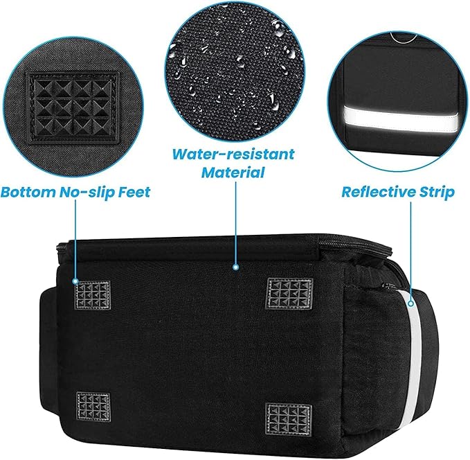 Mancro Medical Bag, Home Health Nurse Bag with Nonslip Bottom, Removable Shoulder Strap, Water-Resistant Empty First Aid Organizer for Medical Student, Therapist, Black