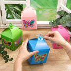 Simgoing 12 Sets Butterfly Crafts with LED Lights Butterfly Tissue Paper Crafts Kits DIY Hanging Suncatchers Lanterns Kits for Window Decor Spring Party Favor Art Activities