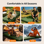 OGERY Self-Inflating Sleeping Pad with Built-in Foot Pump, 3" Memory Foam Camping Mattress for Side Sleepers, Quiet & Insulated Sleeping Mat Camping Essential Gear for Car Tent Camping