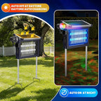 Solar Bug Zapper 4500V with Star Projector, 2-in-1 Outdoor Mosquito Killer, IP66 Waterproof Cordless Fly Trap with Type-C Charging for Patio, Yard & Camping