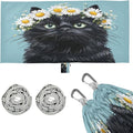 Cute Cat White Daisies Camping Hammock Single Portable Hammocks 330 lbs Capacity with 2 Tree Straps and Attached Carry Bag,Perfect for Outdoor,Indoor,Beach,Camping,Travel