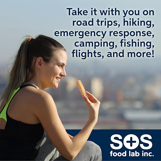SOS Food Lab Emergency Food Bar (18 Energy Bars, 9 Assorted Flavors) - 400 Calorie, Low Sodium, Nutrient Dense Millenium Bar - Ready to Eat, 5 Year Shelf Life Survival Food for Disaster Preparedness