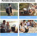 WARMOUNTS Insulated Waterproof Cooler Backpack 36 Cans, Soft Sided Ice Chest Cooler w/Leak Proof Liner, 5-Layer Insulation Portable Lunch Backpack for Camping, Beach, Fishing, Picnic, Travel (Black)