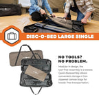 Disc-O-Bed Large Outdoor Modular 1 Person Single Camping Cot Portable Bed for Adults, Sleep Solution for Tents, Tan