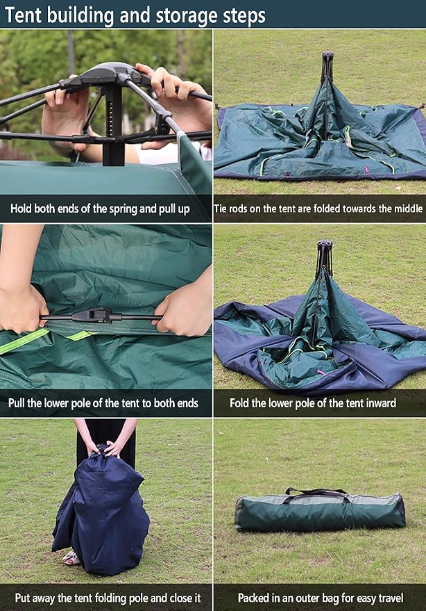 GeRRiT Camping Tents, Shelter-Perfect for Camping,Backpacking and Thru-Hikes, No Need to Build Quick-Open Automatic Tent,Blue Tent