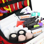 Lightning X Mid-Sized First Responder EMT Bag | LXMB25 | Fully Stocked w/ 240+ First Aid, EMS & Trauma Supplies - RED