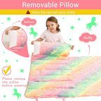 Toddler Nap Mat with Pillow and Blanket, Extra Large Rolled Napping Mats,Slumber Bags for Boys Girls,Kids Sleeping Bag for Daycare, Preschool Travel Camping