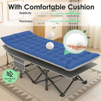 Suteck Camping Cot, 32In XXL Folding Camping Cot Heavy Duty Sleeping Bed for Adults 1200D Double Layer Oxford Cots for Camping W/Pilllow Mattress Carry Bag for Home Office Nap Beach Travel, 900LBS