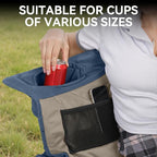 Double Camping Chair Oversized Padded Camping Chairs for Adults Folding Loveseat with Cup Holders and Side Pockets Heavy Duty Outdoor Lawn Chairs for Camping,Sports, Fishing,Beach,Blue
