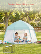 Portable Large Pop Up Kids Indoor Outdoor Tent with Canopy UV Cover,Thick Removable Floor for Sleeping Or Beach Shelter (Teal)