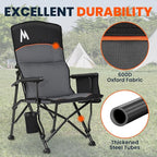 Overmont Camping Chair with Lumbar Support for Adults - Oversized with High Back Supports 450 LBS - Heavy Duty Folding Chair Portable for Outdoor Lawn Patio Balcony with Patent No.: US D1.028.543 S