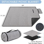 Wicker Picnic Basket for 2 with Detachable Table, Elasticated Wine Holder, Shoulder Carrying Willow Picnic Hamper Set with Premium Tableware & Blanket for Outdoor, Wedding, Anniversary, Birthday Gift