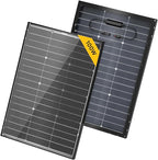 BougeRV 12V N-Type 16BB 100W Bifacial Solar Panel, 12V 100 Watt Solar Panel, for RV Camping Boat Marine Log Cabin Roof, Black Frame (1PCS)