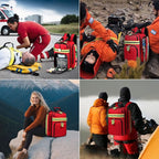 Gatycallaty First Aid Backpack - Medical Evacuation Bag - Red Emergency Lifeguard Bag for Ems Emt First Responder Trauma (Red, Pack of 3)