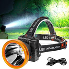 Lokilo Ultra-Bright LED Headlamp,High Lumen Rechargeable and Waterproof Headlight with Adjustable Headband for Night Work and Outdoor Use (Golden-Yellow Light)