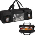 Grill Tool Storage Bag, Large Grill Utensil Storage Caddy with Pockets, BBQ Tools Storage Bag for Outdoor Camping (Black)