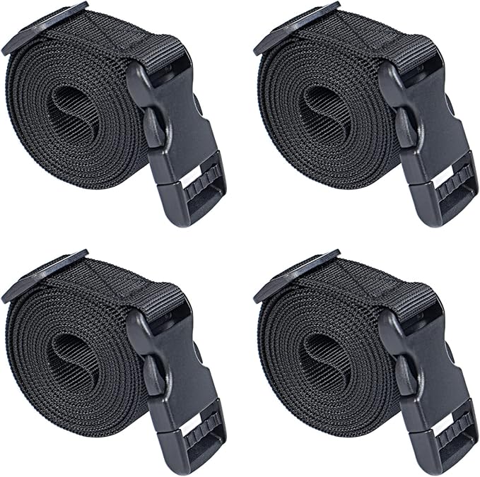 Premium Utility Straps with Quick Release Buckle Adjustable Short Nylon Tie Down Straps for Backpack Tactical Lashings Camping Gear Sleeping Bag Mattress Conveyor Belt Luggage
