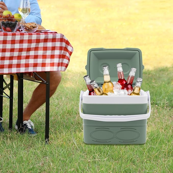 8.5 Liter Camping Cooler, Hard Ice Retention Cooler Lunch Box, Portable Small Insulated Cooler for Outdoor, Beach, Picnic, Travel
