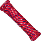 SteadMax 100 ft Poly Rope, Diamond Braided 1/4 inch Cord for Outdoors, Hiking, Camping, Heavy Duty Line, Polypropylene Multi Purpose Utility Cord, Clothesline Rope, Red (1 Pack)
