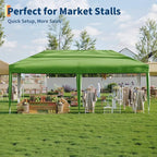 Garvee 10x10 Pop Up Canopy Tent, Heavy Duty Commercial Instant Shelter with One-Person Setup, UPF 50+ Waterproof, 100 Sq Ft Shade for Outdoor Events, Camping, Farmers Market