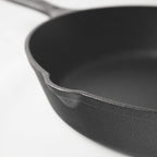 Commercial CHEF 8-Inch Cast Iron Skillet Pan, Pre-Seasoned Cast Iron, Integrated Hanging Hole in Handle, Works on All Cooktops Including Induction, Outdoor Skillet for Campfires or Grills, CHFS800