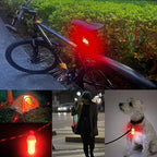 USB Mini LED Lantern, 2 Pack Waterproof EDC Keychain LED Flashlight for Camping, Type-C Rechargeable Battery Small Stick Lamp Puck Dog Collar Torch Light (Red+Red)