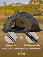 TOMOUNT Dome Hot Tent with Stove Jack 4 Person Backpacking Tent for 4 Season Waterproof Glamping Hiking