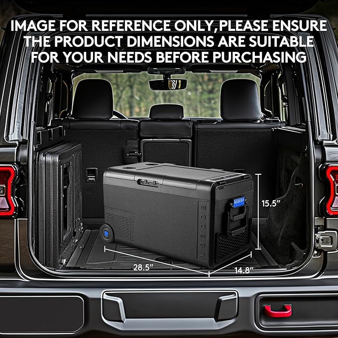 BODEGACOOLER 12 Volt Car Refrigerator, Portable Freezer WIFI APP Control, 40Quart (38L) Car Fridge -4℉-68℉, Electric Cooler 12/24V DC 100-240V AC for Outdoor, Truck, RV, Vehicles, Camping, Travel