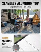 KingCamp Folding Camping Table Foldable, 55.1" x27.6" Aluminum Roll Up Table with Adjustable Height 6-7 Person Camp Tables Outdoor with Carrying Bag for BBQ, Patio, and Picnic Loads 265 Lbs