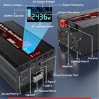 3000W Power Inverter 12V to 110V 120V AC Pure Sine Wave Inverter for RV Truck Camping,Outdoor Off-Grid Power Converter with LCD Display,Wired Controller,AC Outlets USB Ports(12V-3000Watt)