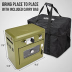 Hike Crew Outdoor Gas Camping Oven w/Carry Bag | CSA Approved Portable Propane-Powered 2-Burner Stove & Oven | Auto Ignition, Overheat Safety Shutoff, Built-In Thermometer | Hose & Regulator Included