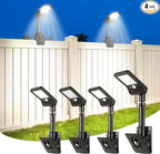 Clip on Solar Lights for Fence,1-Second Install Solar Fence Lights Outdoor, 360° Adjustable, 60 LEDs 600LM Motion Sensor Security Light for Fence, Yard, Deck, Camping(4 Pack)