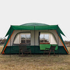 KTT Large Tent 8-10-12 Person,Family Cabin Tents,2 Rooms,2 Doors and 4 Windows with Mesh,Straight Wall,Waterproof,Double Layer,Big Tents for Outdoor,Picnic,Camping,Family Gathering