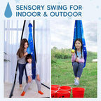 OUTREE Sensory Swing for Kids, Double Layer Therapy Hammock, Indoor Swing with 360° Swivel Hanger Kit and Adjustable Straps, Autism Sensory Product for Autism, ADHD (Blue Starry-Sky Printed)